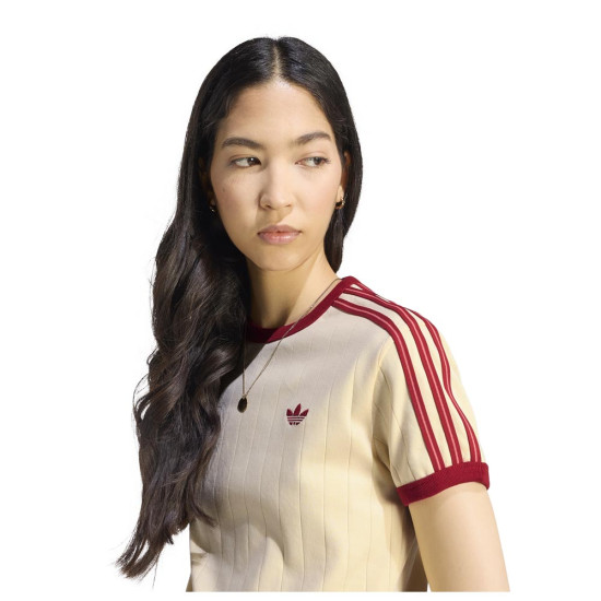 Adidas Γυναικεία κοντομάνικη μπλούζα Pinstripe Short Sleeve Slim T-Shirt